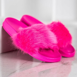 SHELOVET Zapatillas de Goma con Piel rosado 3