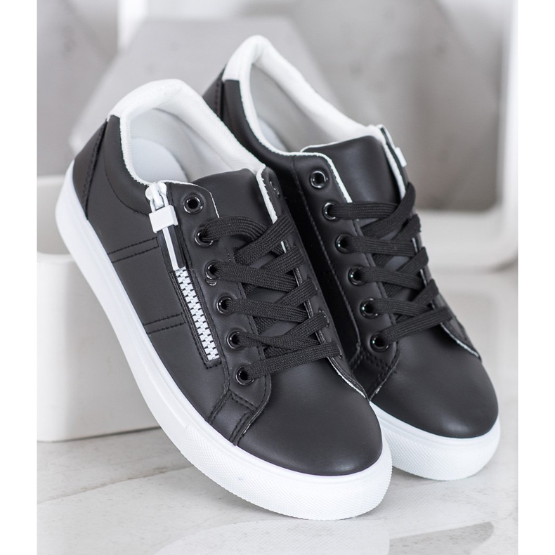 SHELOVET Zapatillas negras con cremallera negro 1