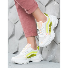 Marquiz Zapatillas con inserciones de neón blanco multicolor 2
