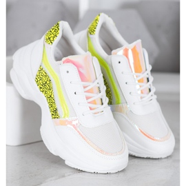 Marquiz Zapatillas con inserciones de neón blanco multicolor 3
