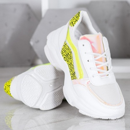 Marquiz Zapatillas con inserciones de neón blanco multicolor 4