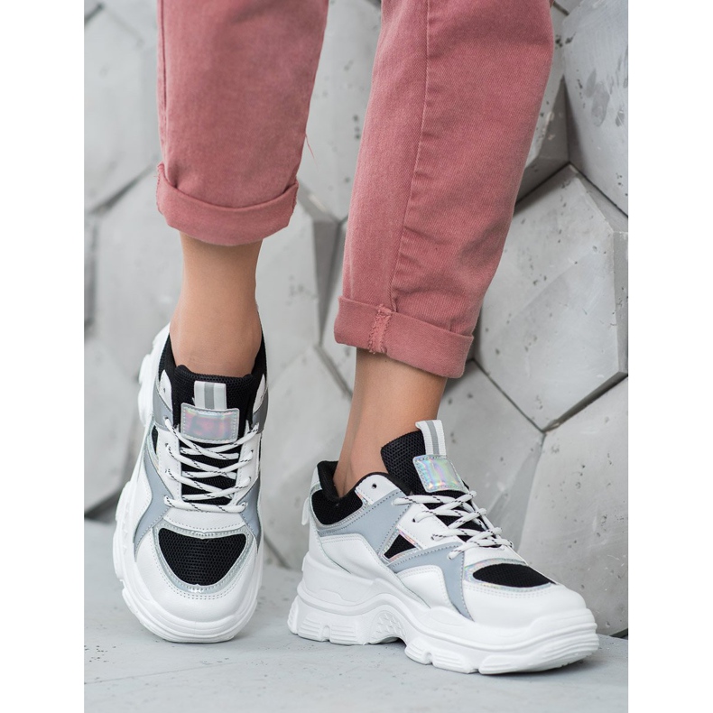 Sweet Shoes Zapatillas atadas blanco negro 1