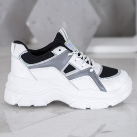 Sweet Shoes Zapatillas atadas blanco negro 3