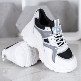 Sweet Shoes Zapatillas atadas blanco negro 4