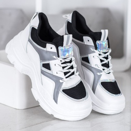 Sweet Shoes Zapatillas atadas blanco negro 5