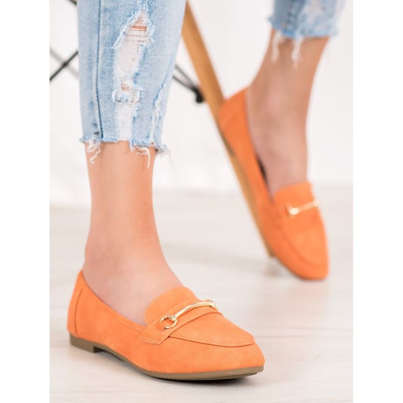 Nio Nio Mocasines elegantes con piel ecológica naranja 1