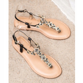 Small Swan Sandalias Chanclas Con Circonita negro 2
