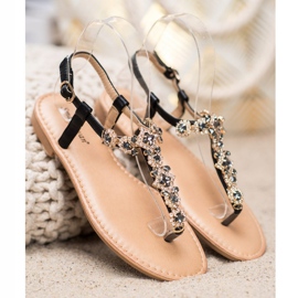 Small Swan Sandalias Chanclas Con Circonita negro 3