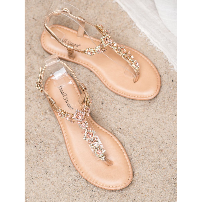 Small Swan Sandalias Chanclas Con Circonita amarillo 2 Small Swan Sandalias Chanclas Con Circonita amarillo 2