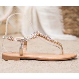 Small Swan Sandalias Elegantes Con Circonita amarillo 2 Small Swan Sandalias Elegantes Con Circonita amarillo 2