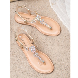 Small Swan Sandalias Elegantes Con Circonita amarillo 3
