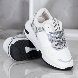 SHELOVET Zapatillas con estampado de serpiente blanco multicolor 4