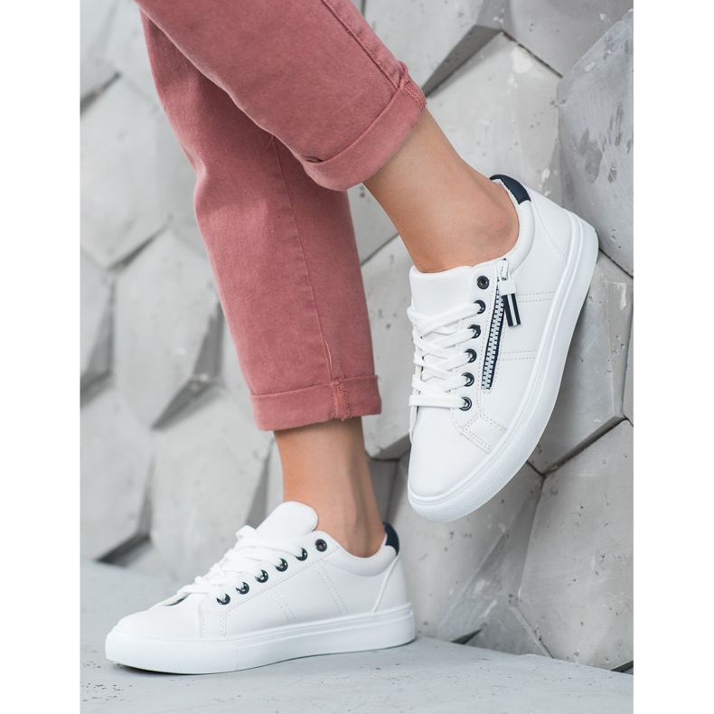 SHELOVET Zapatillas blancas con cremallera blanco 1