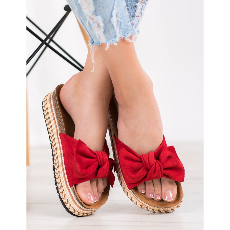 SHELOVET Zapatillas de moda en la plataforma rojo 1