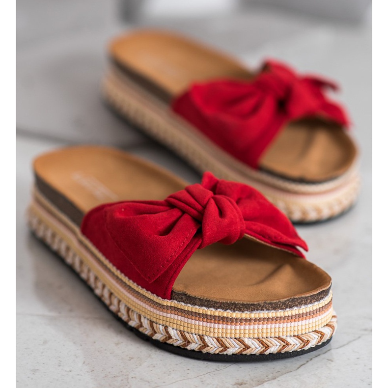 SHELOVET Zapatillas de moda en la plataforma rojo 2