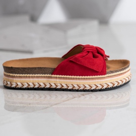 SHELOVET Zapatillas de moda en la plataforma rojo 4
