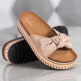 SHELOVET Zapatillas de moda en la plataforma marrón 3