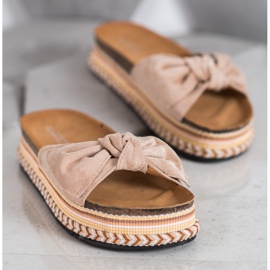 SHELOVET Zapatillas de moda en la plataforma marrón 4