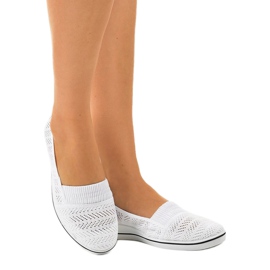 Zapatillas blancas con tacón de cuña HJ1801-9 blanco 1 Zapatillas blancas con tacón de cuña HJ1801-9 blanco 1