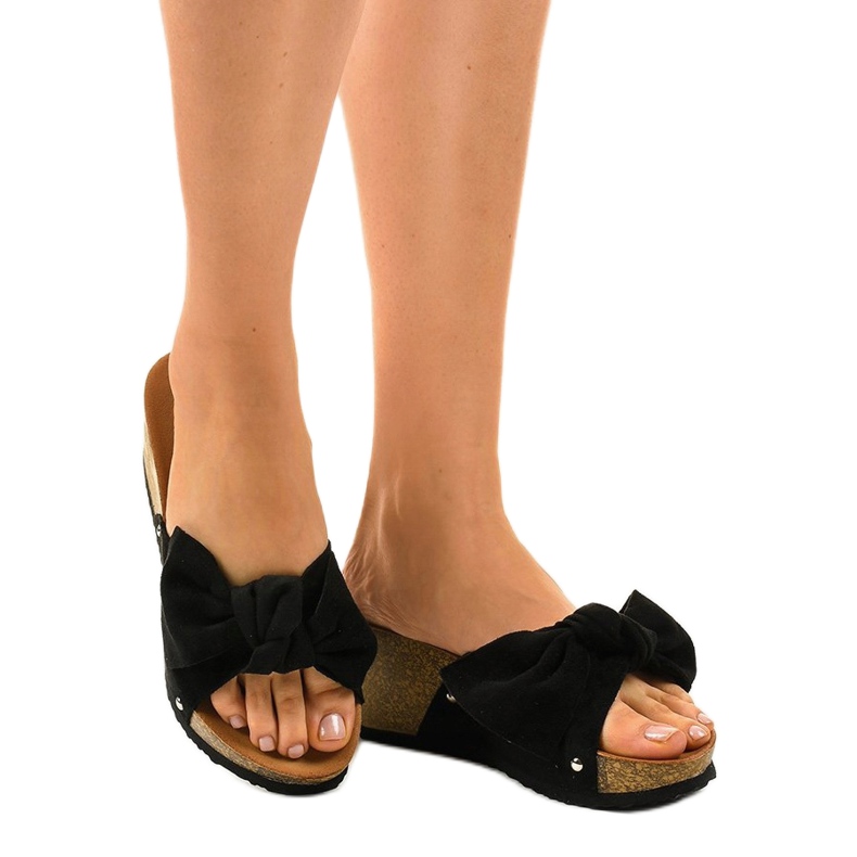 Sandalias de cuña negras 7862-KL negro 1