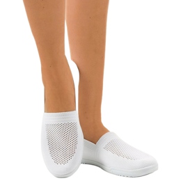 Zapatillas slip-on de lycra blancas GF-HJS13-5 blanco 1 Zapatillas slip-on de lycra blancas GF-HJS13-5 blanco 1