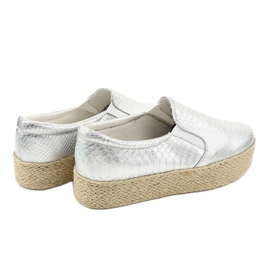 Alpargatas plateadas sin cordones 6140 gris 3