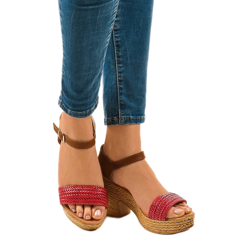 Sandalias rojas de tacón 150-614 rojo 1 Sandalias rojas de tacón 150-614 rojo 1