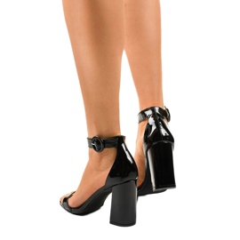 Sandalias lacadas negras 0354-19 negro 3