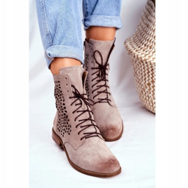 Nicole Botas de piel para mujer Cappucino Meridan beige 4