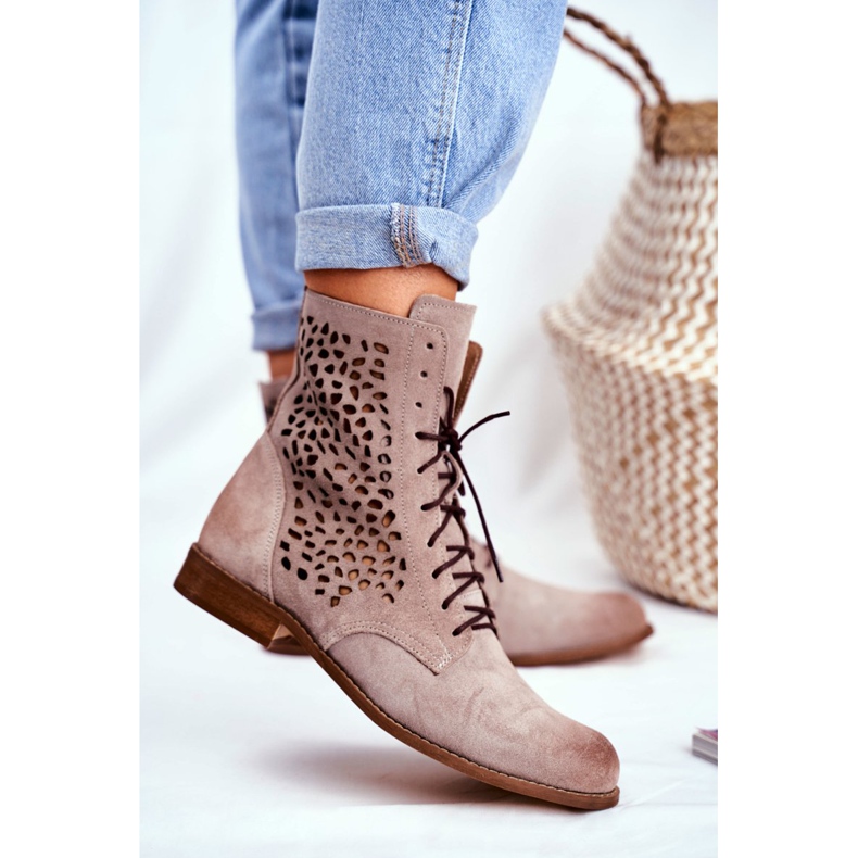 Nicole Botas de piel para mujer Cappucino Meridan beige 2
