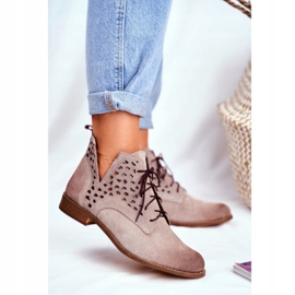 Nicole Botas de Piel Mujer Cappucino Low Meridan beige 2