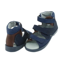 Sandalias preventivas altas Mazurek 291 azul marino y marrón 3