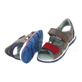 Mazurek Chicos de cuero con sandalias de cuero rojo gris 314 3