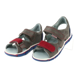 Mazurek Chicos de cuero con sandalias de cuero rojo gris 314 2