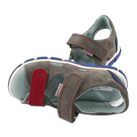 Mazurek Chicos de cuero con sandalias de cuero rojo gris 314 4