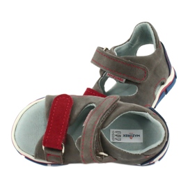 Mazurek Chicos de cuero con sandalias de cuero rojo gris 314 4