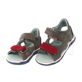 Mazurek Chicos de cuero con sandalias de cuero rojo gris 314 2