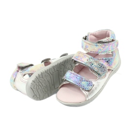 Sandalias de niñas metálicas High Preventive Silver Mazurek 291 plata 4