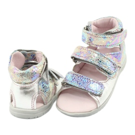 Sandalias de niñas metálicas High Preventive Silver Mazurek 291 plata 3