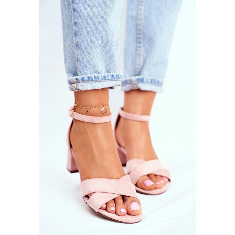 SEA Sandalias de ante en una barra Pink Nela rosado 1