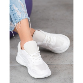 SHELOVET Zapatillas con malla blanco 1