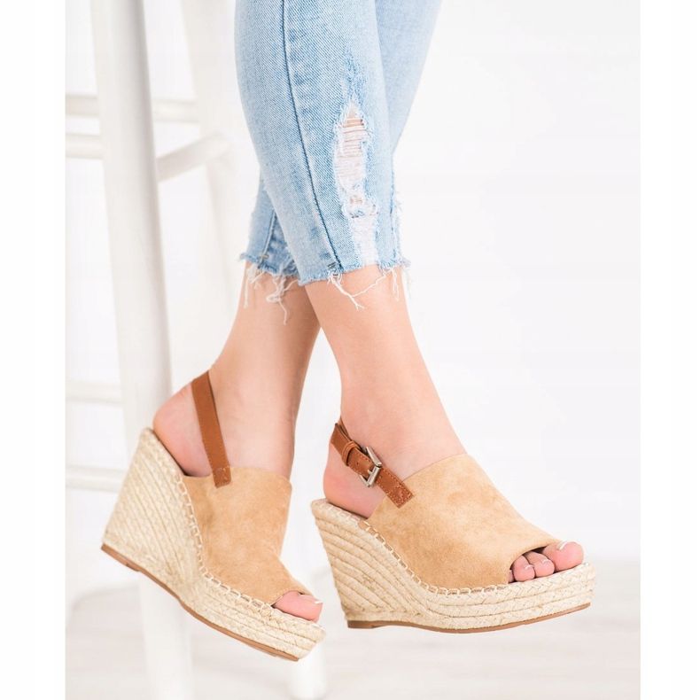 Small Swan Sandalias de gamuza de moda marrón 1 Small Swan Sandalias de gamuza de moda marrón 1