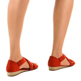 Sandalias rojas de gamuza ecológica 9R72 rojo 3