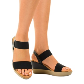 Sandalias de cuña negras 9R170 negro 1 Sandalias de cuña negras 9R170 negro 1