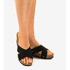 Zapatillas negras GU53 en la cuña negro 2