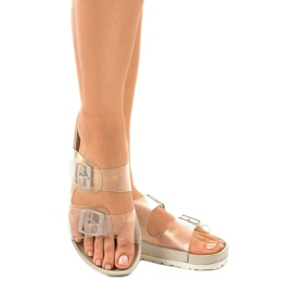 Zapatillas grises transparentes con hebilla SE-9605 incoloro 1