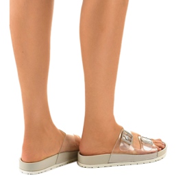 Zapatillas grises transparentes con hebilla SE-9605 incoloro 3