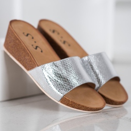 Small Swan Zapatillas de cuero ecológico gris 3