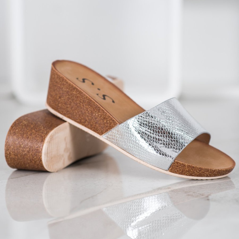 Small Swan Zapatillas de cuero ecológico gris 1