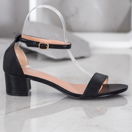 Small Swan Sandalias de piel ecológica brillante negro 3